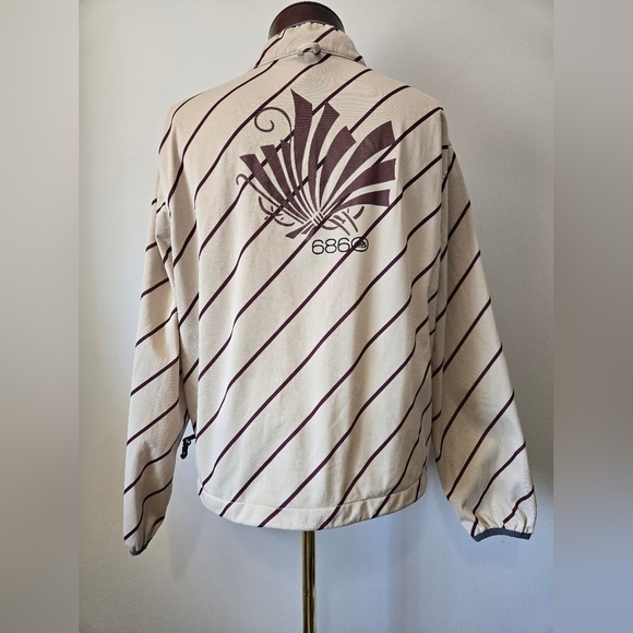 686 Smarty Cream and Maroon Striped Jacket. Size Large - Picture 7 of 14